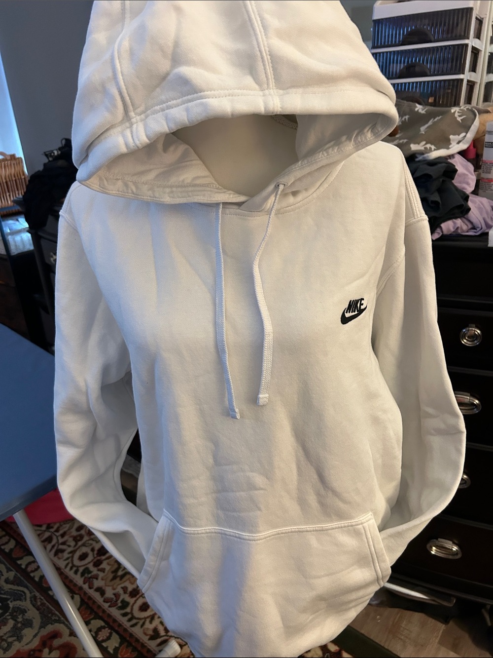 Nike White Pullover Hoodie - Women's Lightweight Sweatshirt